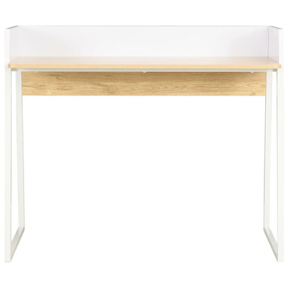 Schreibtisch Weiß und Eiche 90x60x88 cm