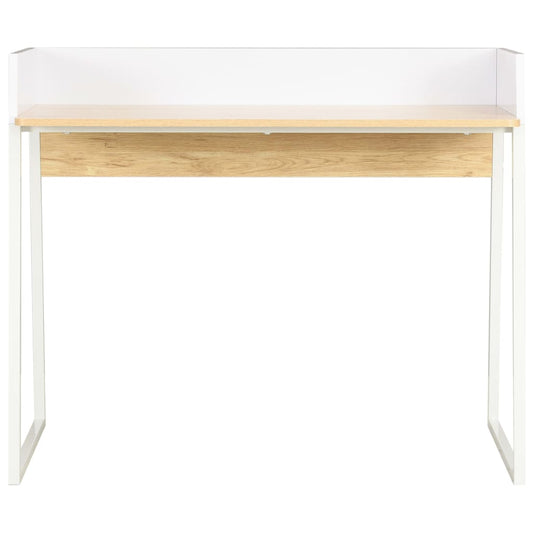 Schreibtisch Weiß und Eiche 90x60x88 cm