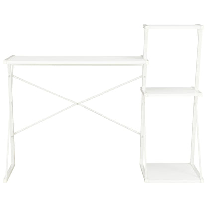 Schreibtisch mit Regal Weiß 116×50×93 cm