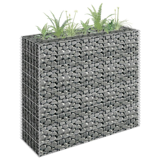 Gabionen-Hochbeet Verzinkter Stahl 90×30×90 cm