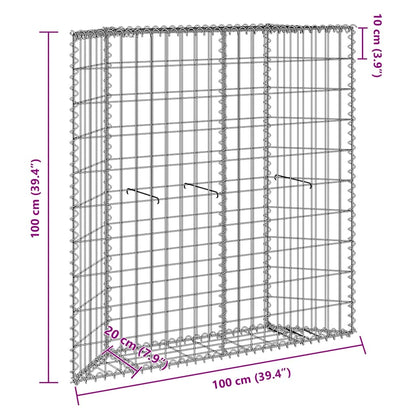 Gabionen-Hochbeet Trapezform Verzinkter Stahl 100x20x100 cm