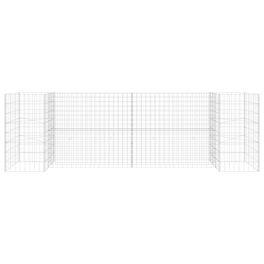 H-förmiger Gabionen-Pflanzkorb Stahldraht 260x40x80 cm