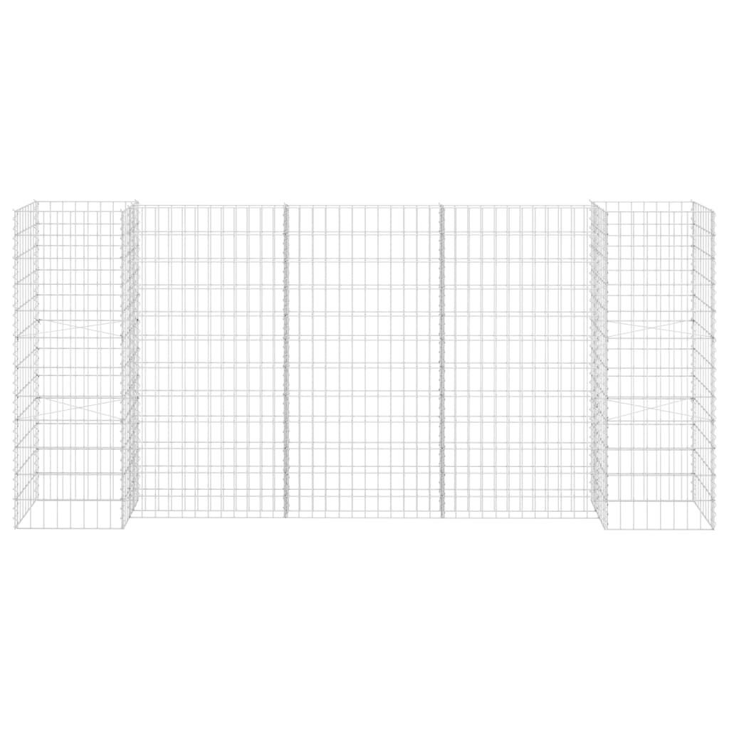 H-förmiger Gabionen-Pflanzkorb Stahldraht 260x40x120 cm