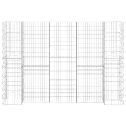 H-förmiger Gabionen-Pflanzkorb Stahldraht 260x40x180 cm