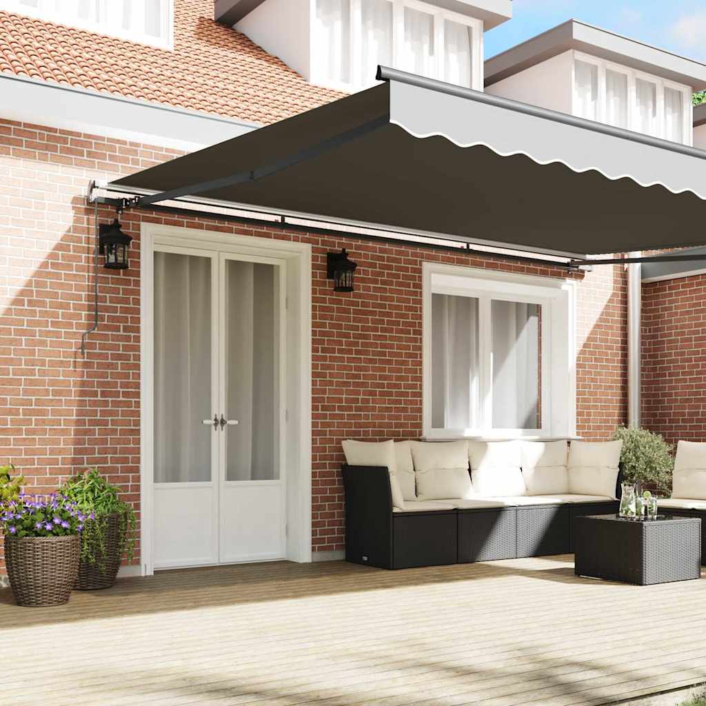 Markise Manuell Anthrazit 4.5 x 2.5 m Metall