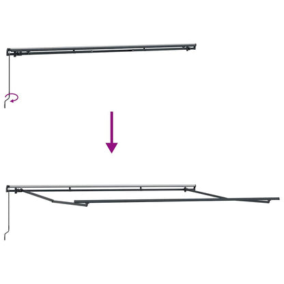 Markise Manuell Anthrazit 4.5 x 2.5 m Metall