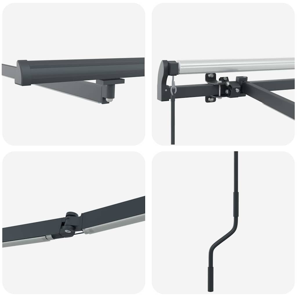 Markise mit Manuell Anthrazit 3,5 x 2,5 m Metall