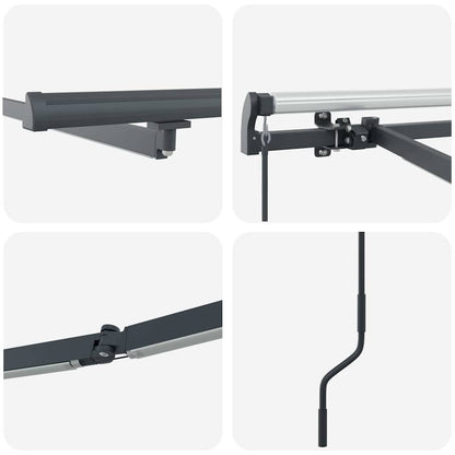 Markise mit Manuell Anthrazit 3,5 x 2,5 m Metall