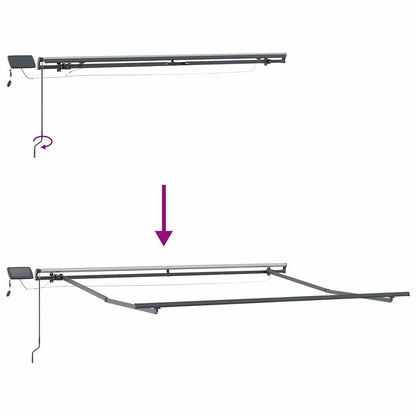 Markise mit Manuell Anthrazit 3,5 x 2,5 m Metall