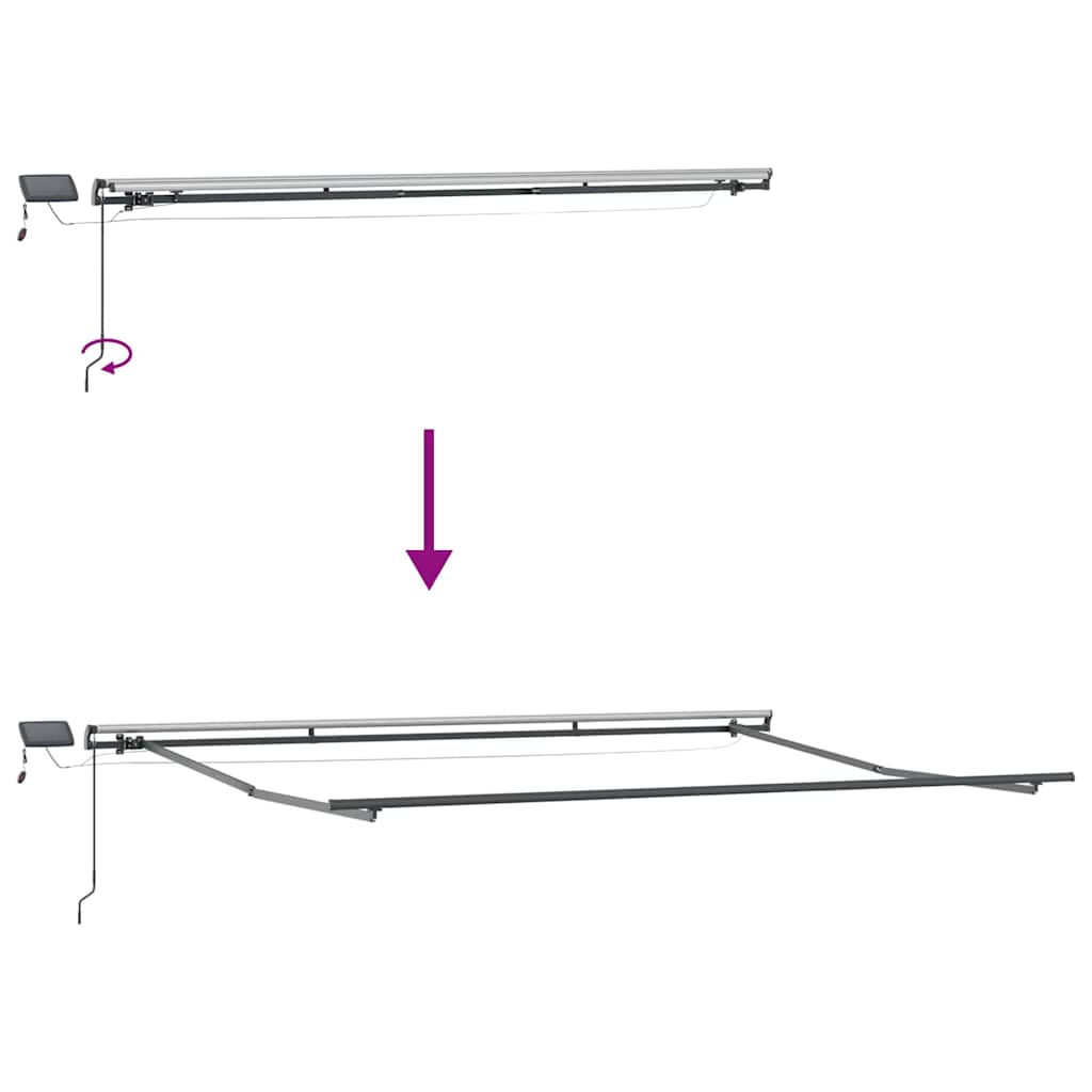 Markise mit Manuell Anthrazit 4.5 x 2.5 m Metall