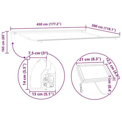 Markise mit Manuell Anthrazit 4.5 x 2.5 m Metall