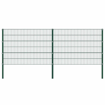 Zaunelement mit Pfosten Eisen 349 x 120 cm Grün