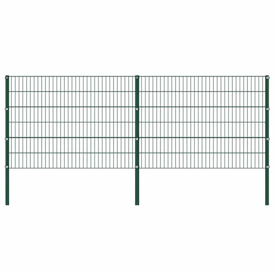 Zaunelement mit Pfosten Eisen 349 x 120 cm Grün