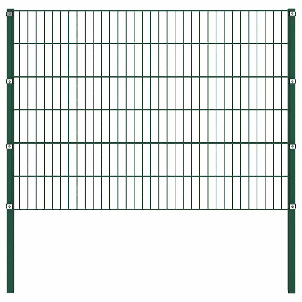 Zaunelement mit Pfosten Eisen 349 x 120 cm Grün