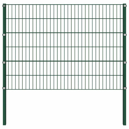 Zaunelement mit Pfosten Eisen 349 x 120 cm Grün