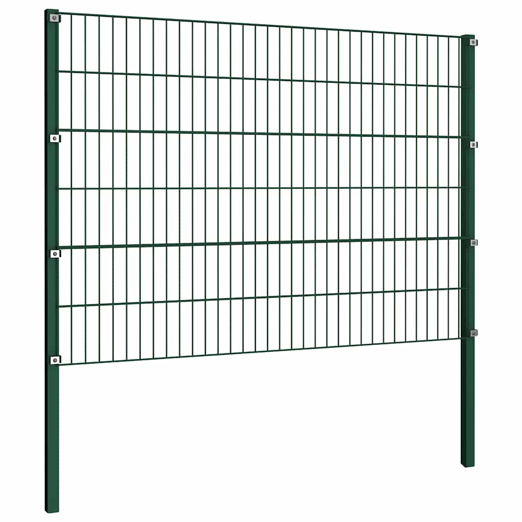 Zaunelement mit Pfosten Eisen 349 x 120 cm Grün