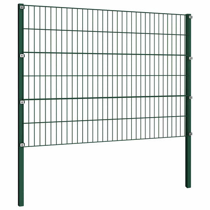 Zaunelement mit Pfosten Eisen 349 x 120 cm Grün