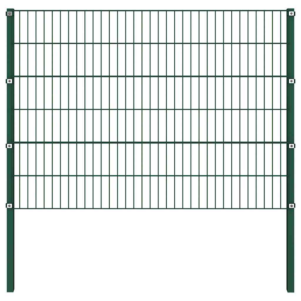 Zaunelement mit Pfosten Eisen 522 x 120 cm Grün