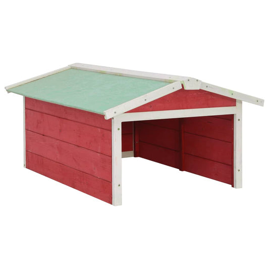 Roboter-Rasenmäher Garage 72x87x50 cm Rot Weiß Tannenholz