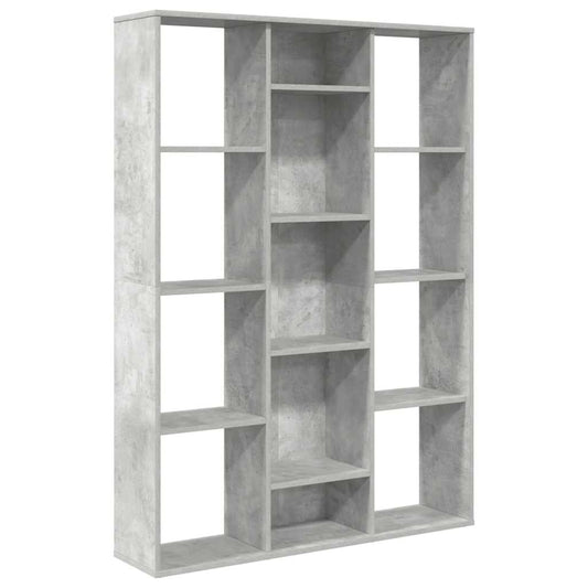 Raumteiler/Bücherregal Betongrau 100x24x140 cm Holzwerkstoff