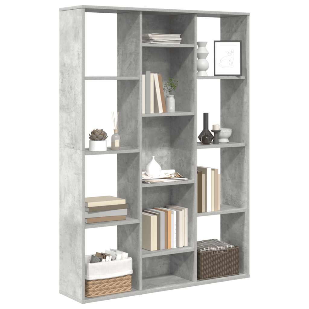 Raumteiler/Bücherregal Betongrau 100x24x140 cm Holzwerkstoff