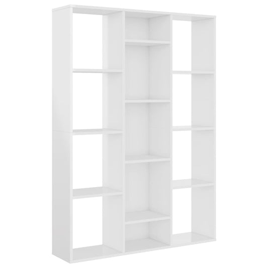 Raumteiler/Bücherregal Hochglanz-Weiß 100x24x140 cm