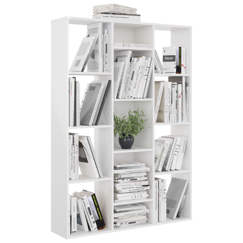 Raumteiler/Bücherregal Hochglanz-Weiß 100x24x140 cm