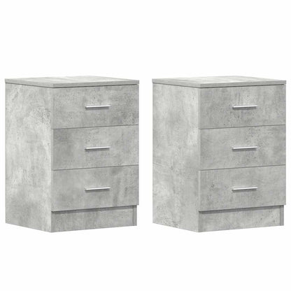Nachttische 2 Stk. Betongrau 38x35x56 cm Holzwerkstoff