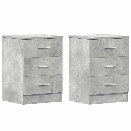Nachttische 2 Stk. Betongrau 38x35x56 cm Holzwerkstoff