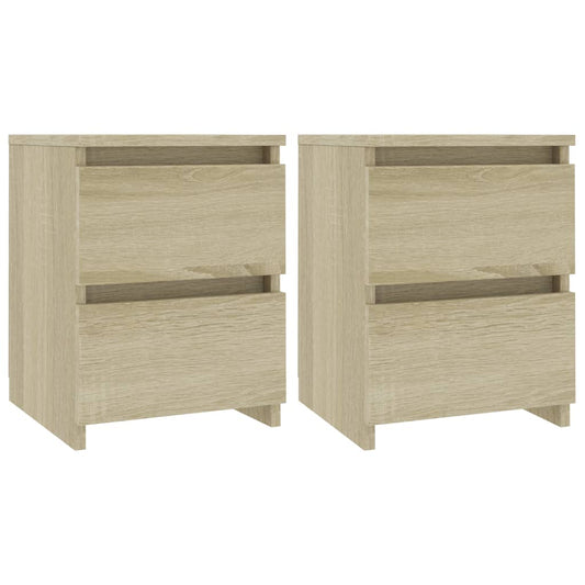 Nachttische 2 Stk. Sonoma-Eiche 30x30x40 cm Holzwerkstoff