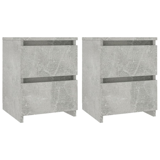 Nachttische 2 Stk. Betongrau 30×30×40 cm Holzwerkstoff