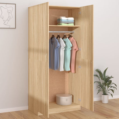 Kleiderschrank Sonoma-Eiche 90x52x200 cm Holzwerkstoff