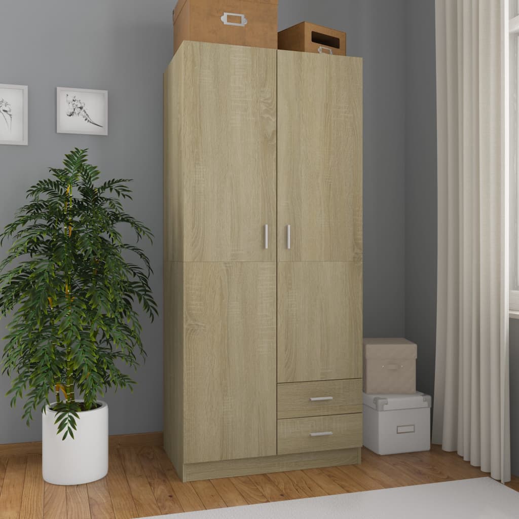 Kleiderschrank Sonoma-Eiche 80x52x180 cm Holzwerkstoff