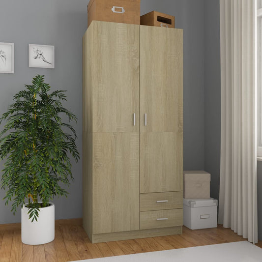 Kleiderschrank Sonoma-Eiche 80x52x180 cm Holzwerkstoff