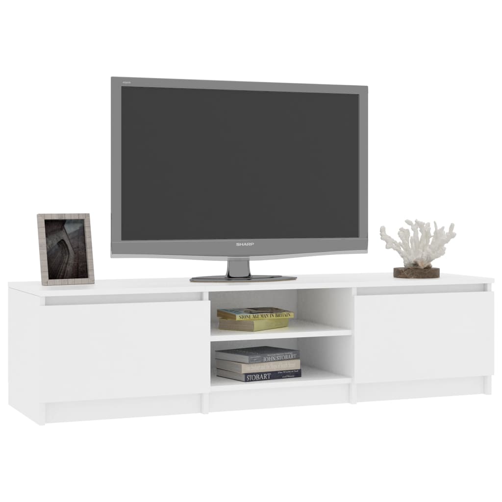 TV-skab Hvid 140×40×35,5 cm Træ Materiale