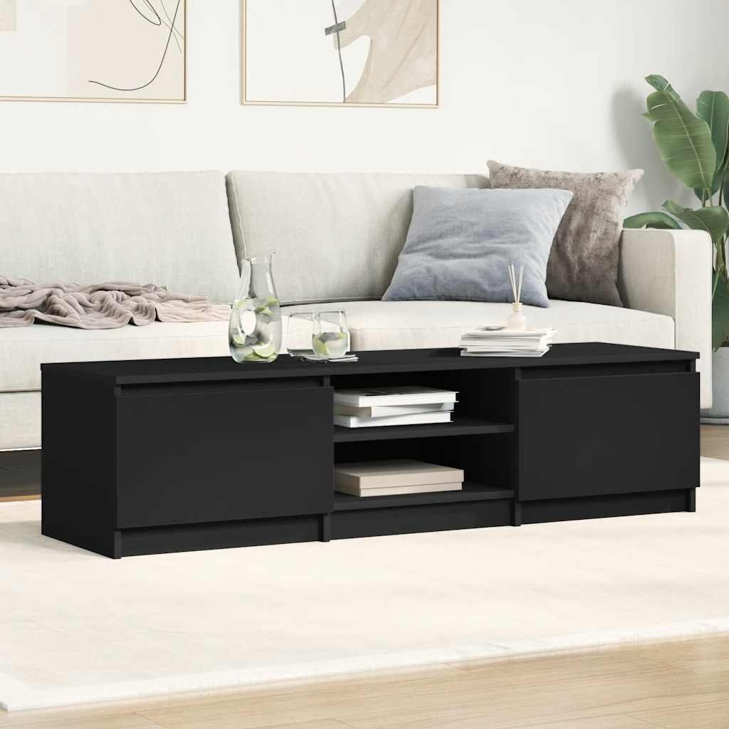 TV-skab Sort 140x40x35,5 cm Træ Materiale