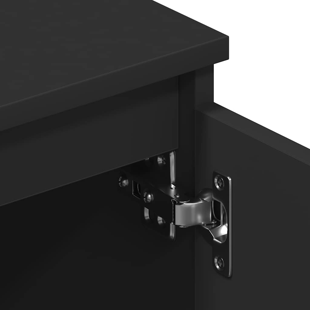 TV-skab Sort 140x40x35,5 cm Træ Materiale