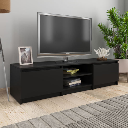 TV-skab Sort 140x40x35,5 cm Træ Materiale