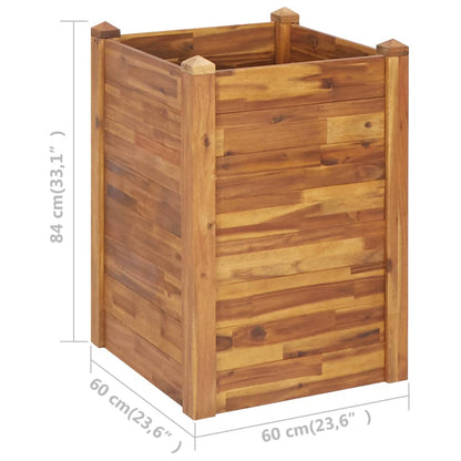 Garten-Hochbeet 60 x 60 x 84 cm Massivholz Akazie