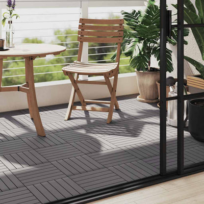 Terrassenfliesen 10 Stk. Grau 30 x 30 cm Massivholz Akazie