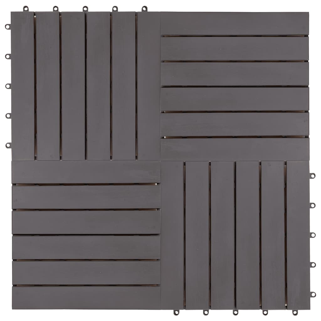 Terrassenfliesen 10 Stk. Grau 30 x 30 cm Massivholz Akazie