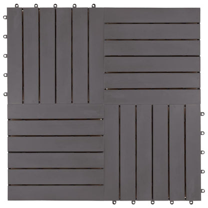 Terrassenfliesen 10 Stk. Grau 30 x 30 cm Massivholz Akazie