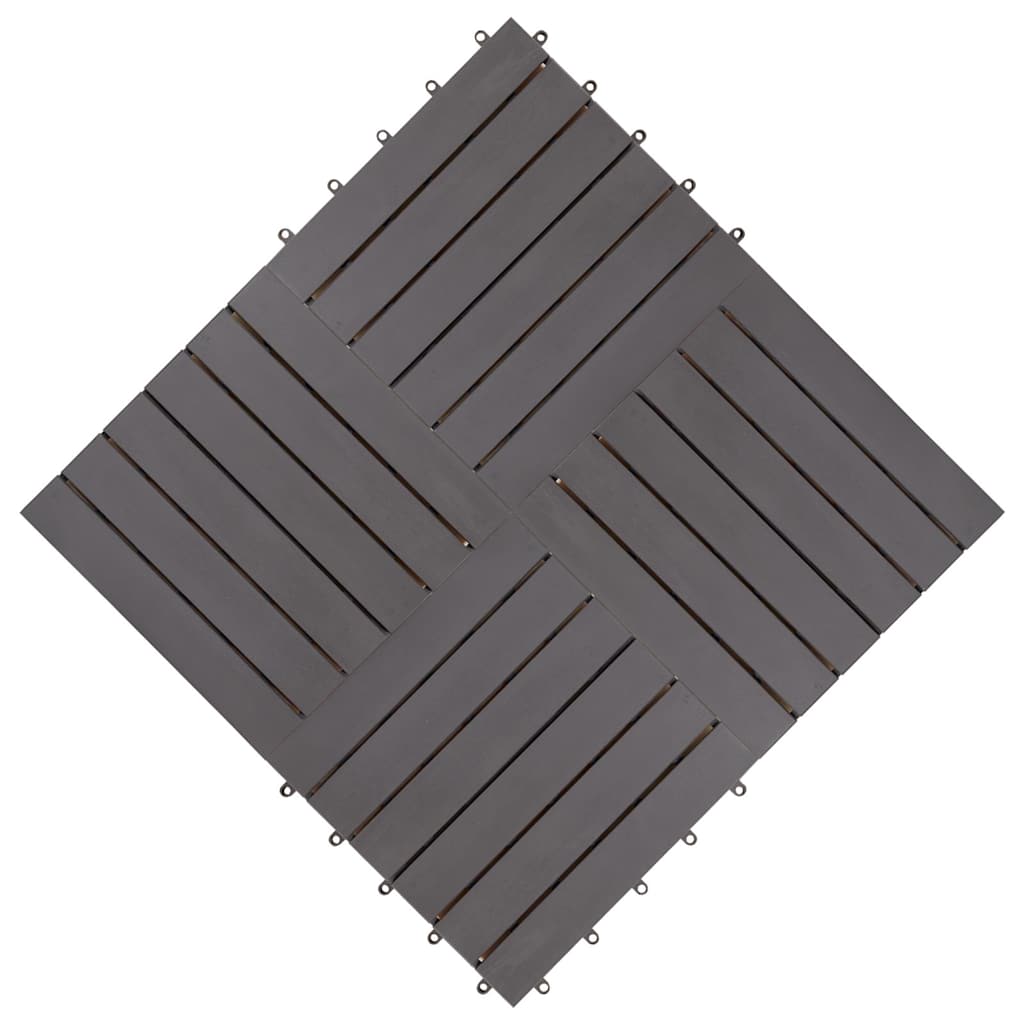 Terrassenfliesen 10 Stk. Grau 30 x 30 cm Massivholz Akazie