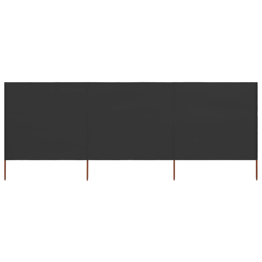 3-teiliges Windschutzgewebe 400 x 80 cm Anthrazit