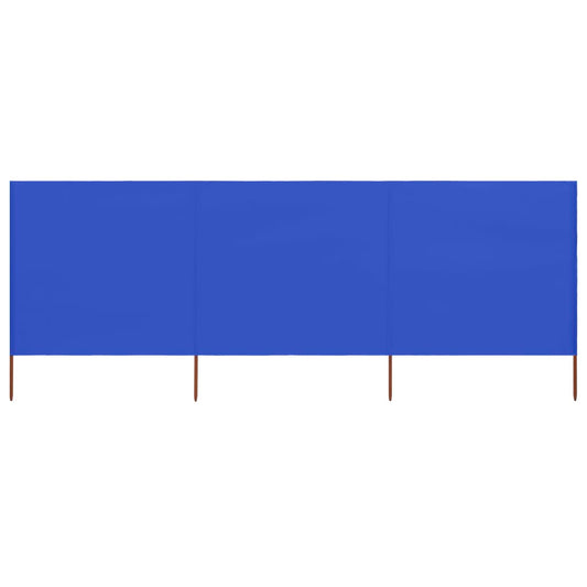 3-teiliges Windschutzgewebe 400 x 80 cm Azurblau