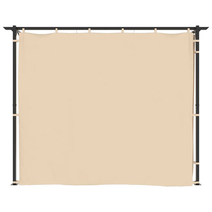 Pavillon mit Vorhängen 3 x 3 m Creme Stahl