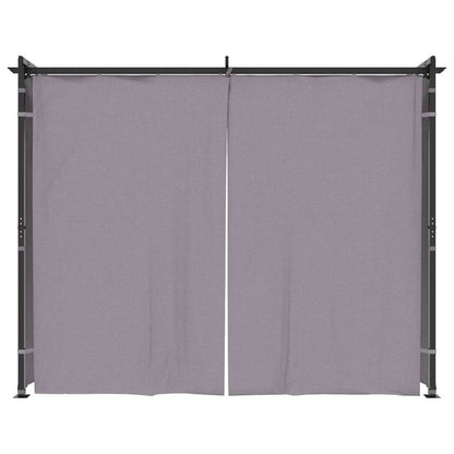 Pavillon mit Vorhängen 3 x 3 m Anthrazit Stahl