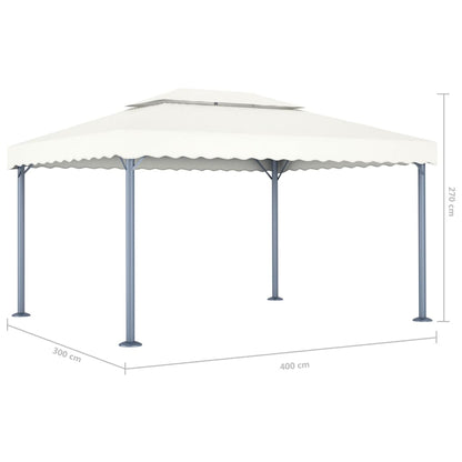 Pavillon 400 x 300 cm Creme Aluminium