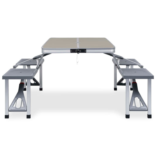 Klappbarer Campingtisch mit 4 Sitzen Stahl Aluminium