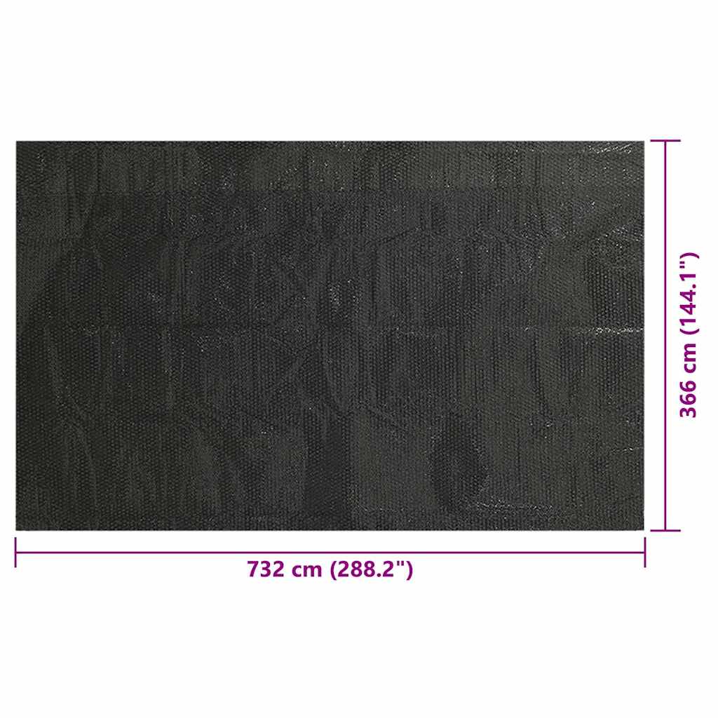 Poolabdeckung Schwarz 732x366 cm PE
